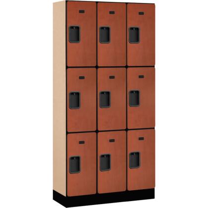 Salsbury Industries B2177271 Assembled Triple Tier 9 Door Designer Wood Locker, Cherry - 12 x 15 x 24 in. 