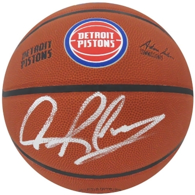 Schwartz Sports Memorabilia RODBSK231 Dennis Rodman Signed Wilson Detroit Pistons Logo NBA Basketball 