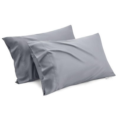 Evertone BK4691 Bedsure Queen Size Bamboo Cooling Pillow Case, Silver & Grey - Set of 2 
