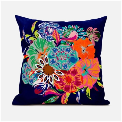 Amrita Sen Designs CAPL923BrCDS-BL-20x20 20 x 20 in. Friendship Bouquet Broadcloth Indoor & Outdoor Blown & Closed Pillow - Multi Color 