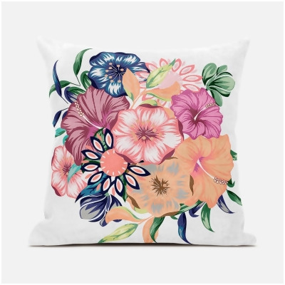 Amrita Sen Designs CAPL902FSDS-BL-18x18 18 x 18 in. Friendship Bouquet Suede Blown & Closed Pillow - Multi Color 