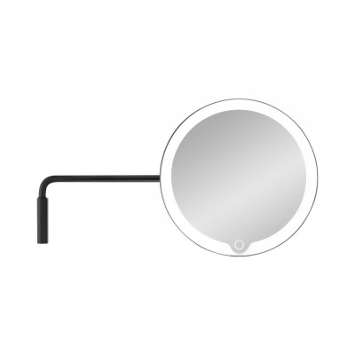 Blomus 66352 6.3 x 7.9 x 12 in. Modo Wall Mounted LED Vanity Mirror, Black 