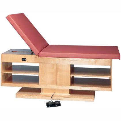 Fabrication Enterprises B2140488 Electric Hi-Low Upholstered Treatment Table with Adjustable Back & Shelves - 78 x 30 x 27-39 in.