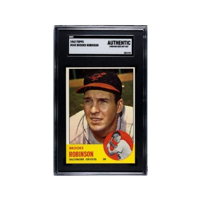 Athlon CTBL-037880 Major League Baseball Baltimore Orioles Brooks Robinson 1963 Topps Baseball Card - No.345 - SGC Slabbed Authentic & Minimum Size 