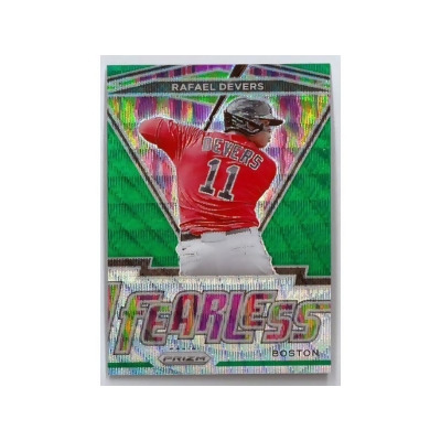 Athlon CTBL-037810 Major League Baseball Boston Red Sox Rafael Devers 2021 Panini Prizm Fearless Green Wave Card - FR-4 