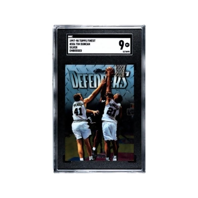 Athlon CTBL-037900 NBA San Antonio Spurs Tim Duncan 1997-98 Topps Finest Silver Embossed Rookie Card - No.306 - SGC Graded 9 Mint 
