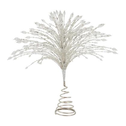 Saro Lifestyle XD204.S14 14 in. Dazzling Beaded Delight Centerpiece, Silver 
