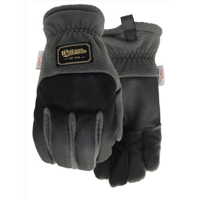 Watson Gloves 7028837 Polyester Fleece Navidad Cold Weather Gloves, Grey & Black - Medium 
