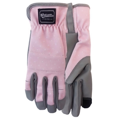Watson Gloves 7028824 Home Grown Spandex Uptown Girl Gardening Gloves, Gray & Pink - Small 