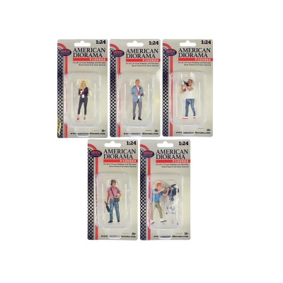 American Diorama 24401-24402-24403-24404-24405 On-Air Figures & Accessory Set for 1-24 Scale Model - 6 Piece 
