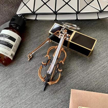 Some Music Design KW-003 Cello Wire Art Instrument Keychain 