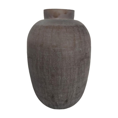 Sagebrook Home 18845 19 in. Glass Urn Vase, Smokey Brown 