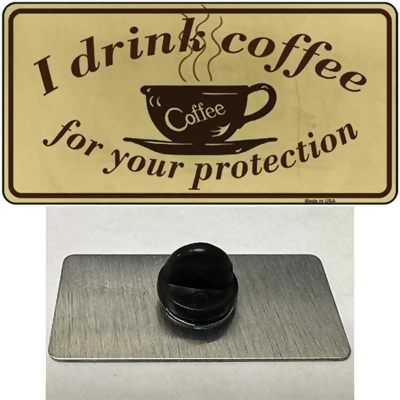 Smart Blonde PIN-LP-8750 1.5 x 0.75 in. I Drink Coffee Novelty Rectangle Metal Hat Pin 