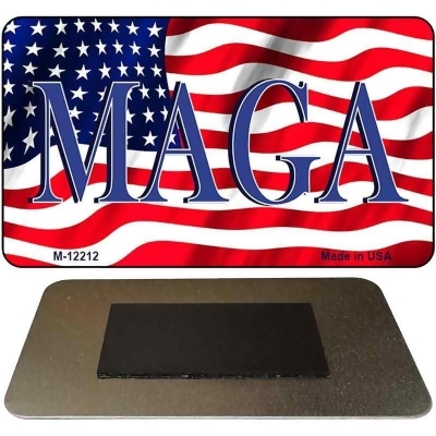 Smart Blonde M-12212 3.5 x 2 in. MAGA Flag Novelty Rectangle Metal Magnet 