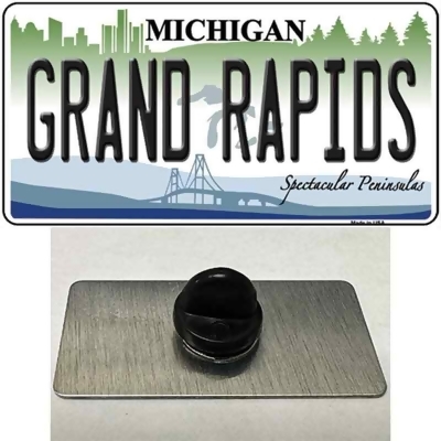 Smart Blonde PIN-LP-6109 1.5 x 0.75 in. Grand Rapids Michigan Novelty Rectangle Metal Hat Pin 
