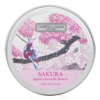 Carroll & Chan 307177 100 Percent Beeswax Mini Tin Candle, No.Sakura 