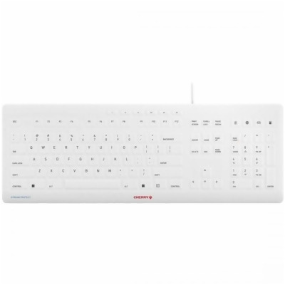Cherry Americas JK-8502US-0 Stream Wired Keyboard with High Quality Protective Silicone Membrane, White 