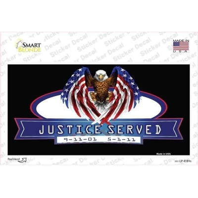 Smart Blonde LP-4181s America Justice Served Novelty Rectangle Decal Sticker 