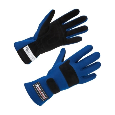 Allstar Performance ALL915021 SFI 3.3-6 Double Layer Racing Gloves, Blue - Small 