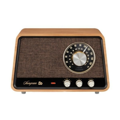 Sangean WR-55 Retro-Style AM, FM & Bluetooth Wooden Cabinet Tabletop Radio, Natural Cherry 