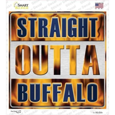 Smart Blonde SQ-252s Straight Outta Buffalo Blue Novelty Square Decal Sticker 