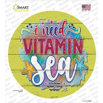 Smart Blonde C-1770s Need Vitamin Sea Novelty Circle Decal Sticker 