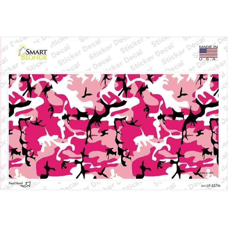 Smart Blonde Pink Camouflage Novelty Rectangle Decal Sticker