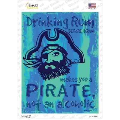 Drinking Rum Pirate Sticker - U.S. Custom Stickers