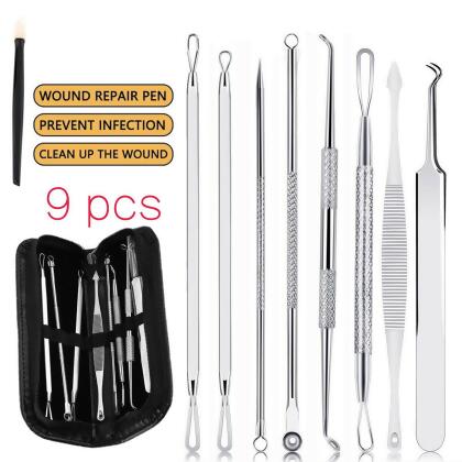 Topklin Merchandise ANBR Acne Needle Blackhead Remover Pimple Blemish Comedone Extractor Tweezer Tool Kit