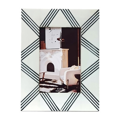 Sagebrook Home 19130 4 x 6 in. Resin Cross X Photo Frame, White & Black 