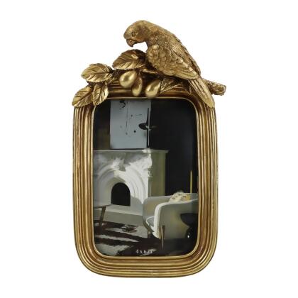 Sagebrook Home 19101 4 x 6 in. Resin Bird Photo Frame, Gold 