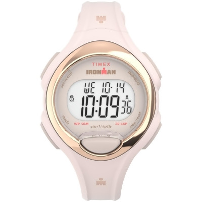Timex TW2W174009J 34 mm Womens Ironman E30 Watch - Pink Strap Digital Dial Pink Case 
