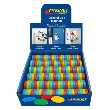 Magnet Source 2807469 1.25 in. x 0.25 in. Disc Magnets, Assorted Color - 0.5 lbs Pull 