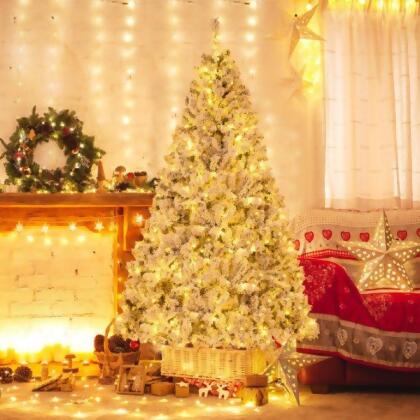 Total Tactic CM24565US 7 ft. 3-Minute Quick Shape Artificial Xmas Tree, Green & White 