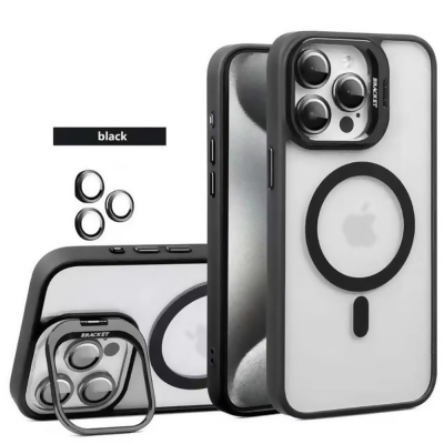 Dream Wireless FTCIP15P-0072-BK 6.1 in. The Compass Series Full Set Magsafe Compatible Clear Protective Case with Raised Camera Kickstand for iPhone 15 Pro - Black 