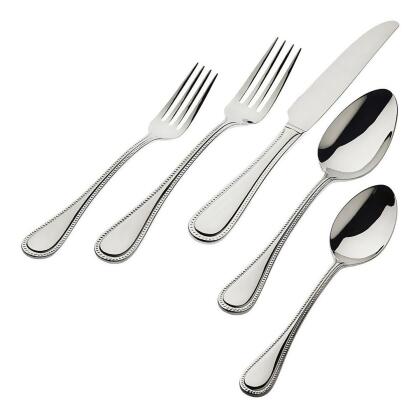 Godinger R15-42005 18-0 Stainless Steel Mirrored Bead Flatware Set - 20 Piece 