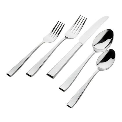 Godinger R15-43005 18-0 Stainless Steel Chisel Flatware Set - 20 Piece 