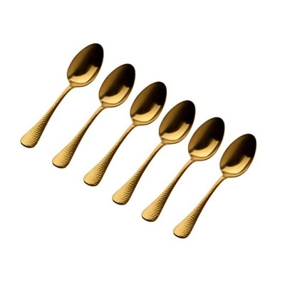 Godinger 44974 Salem Flatware Tea Spoons, Gold - Set of 6 