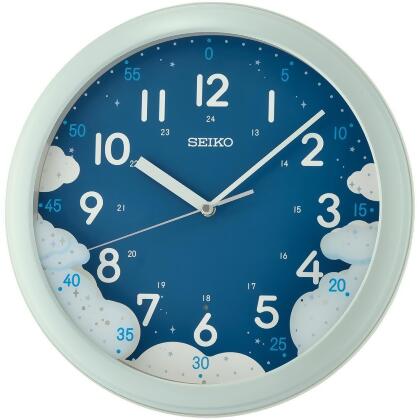Seiko QHA010Z 14.25 in. Wall Clock, Sky Blue 