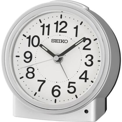 Seiko QHE199S Desk Alarm Clock, Silver 