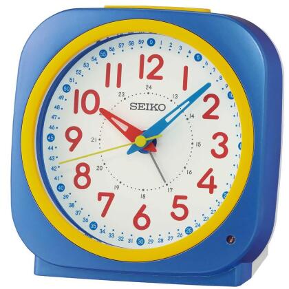 Seiko QHE200L Desk Alarm Clock, Blue 