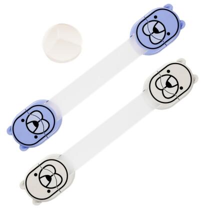 Fresh Fab Finds FFF-Blue-GPCT2029 Kids Safety Locks with 5 Furniture Corner Protectors Drawer Cabinet Strap Locks Baby-Proof Adhesive Fridge Latches Locks, Blue - 5 Piece