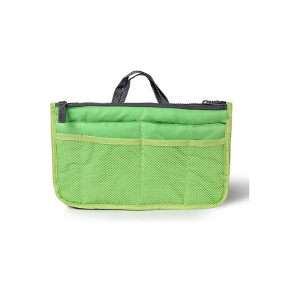Fresh Fab Finds FFF-Green-GPCT432 Women Lady Travel Insert Handbag Organizer Makeup Bags Toiletry Purse Liner with Hand Strap, Green 