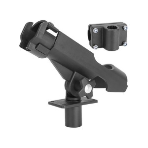 Fresh Fab Finds FFF-1Pc-GPCT2519 Boat Fishing Pole Rod Holder 360 deg Rotatable Kayak Side Rail Mount Adjustable Folding Rod Holder with Large Clam...