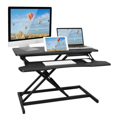 Fresh Fab Finds FFF-GPCT2170 Adjustable Dual Monitor Laptop Desk Riser: Height Convertible Standing Workstation - Sit or Stand for Optimal Ergonomics 