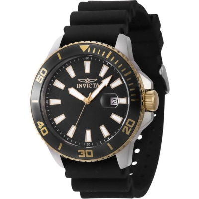Invicta 46091 Pro Diver Quartz 3 Hand Black Dial Men Watch 