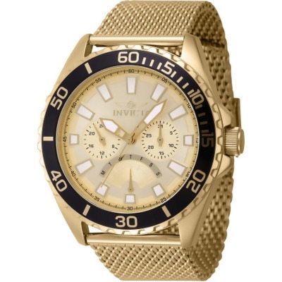 Invicta 46908 Pro Diver Quartz Multifunction Gold Men Dial Watch 