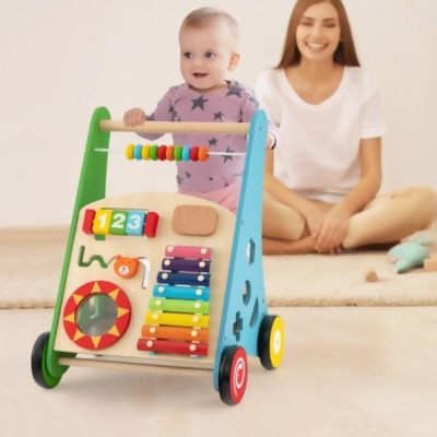 Total Tactic TM10058 Toddler Push Walker Activity Center Toy with Burr-Free Handle, Multi Color 