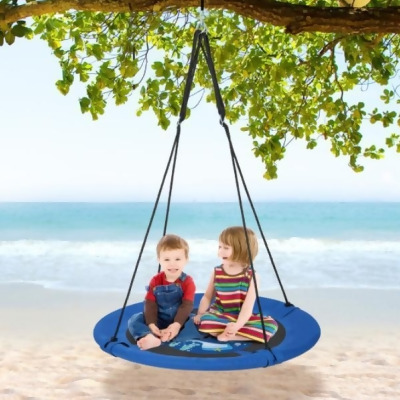 Total Tactic NP11372JY 40 in. Saucer Tree Swing with Adjustable Hanging Ropes & 900D Oxford Fabric, Blue & Black - Whale 