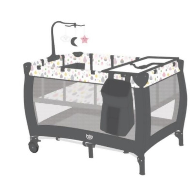 Total Tactic BE10016CL Portable Baby Playard with Changing Table Bassinet & Music Box, Multi Color 